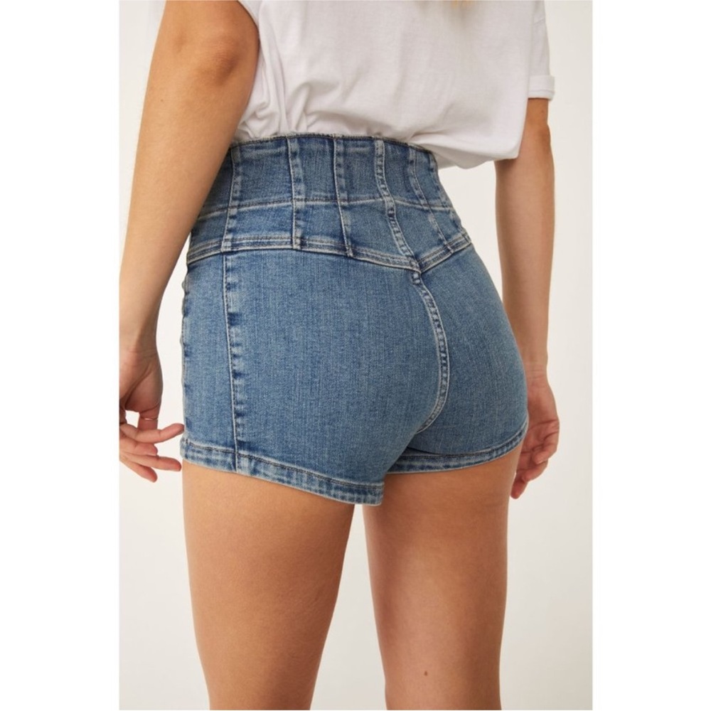 We The Free Jayde High-Waisted Blue Denim Jean Shorts